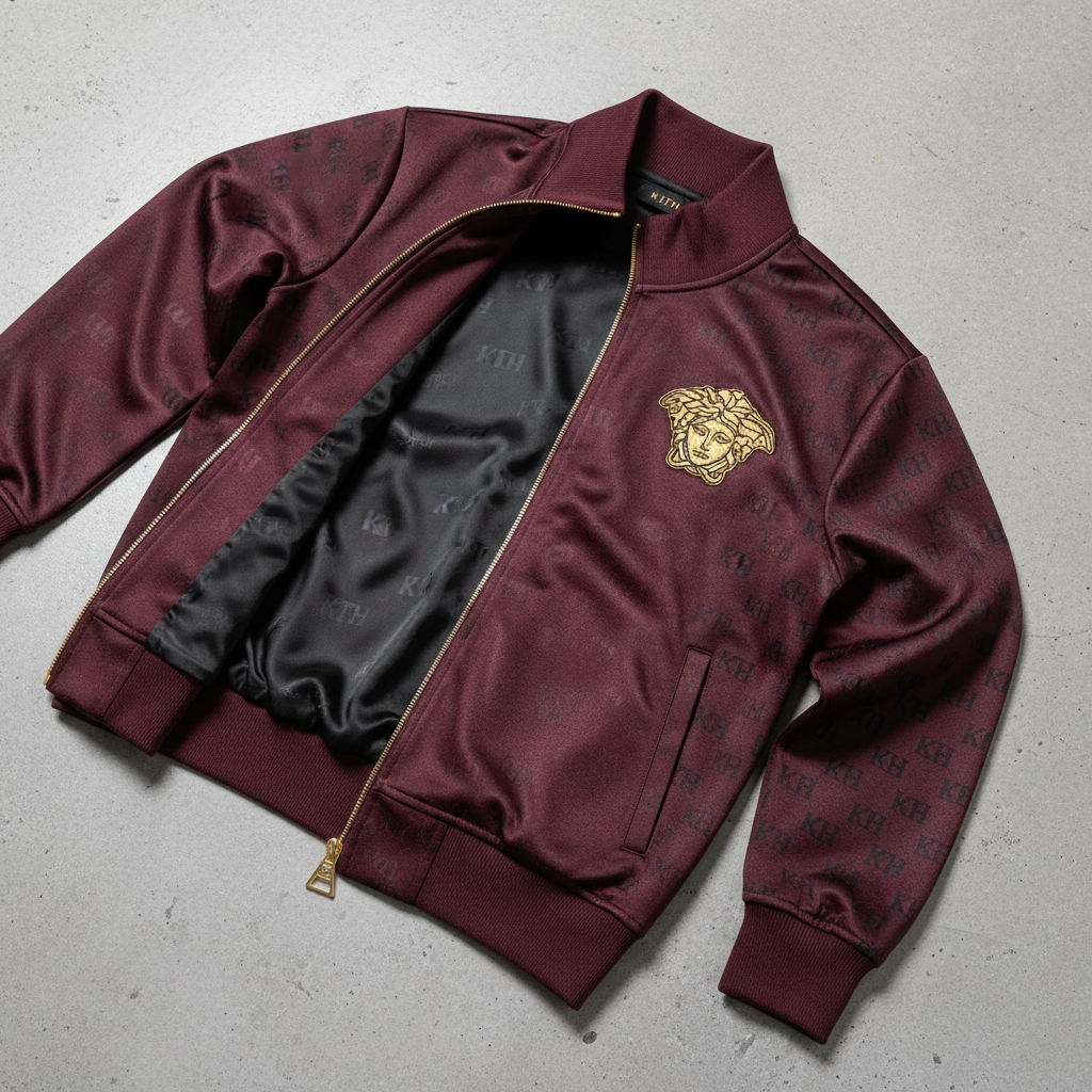 Kith x Versace Reversible Track Jacket Burgundy