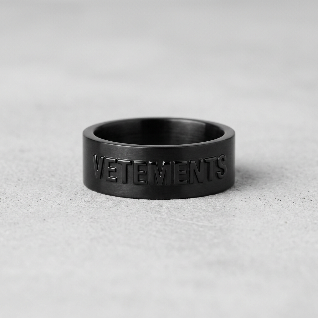 Black Iconic Logo Ring