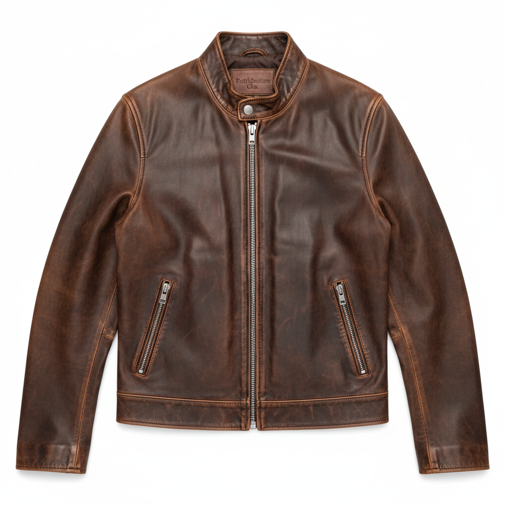 RODEO GENUINE LEATHER JACKET (UNISEX) - BROWN
