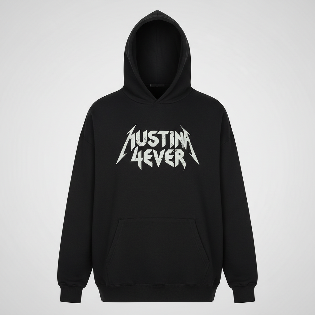 Vetements Oversized Black Hoodie with 'Justin 4ever' Print