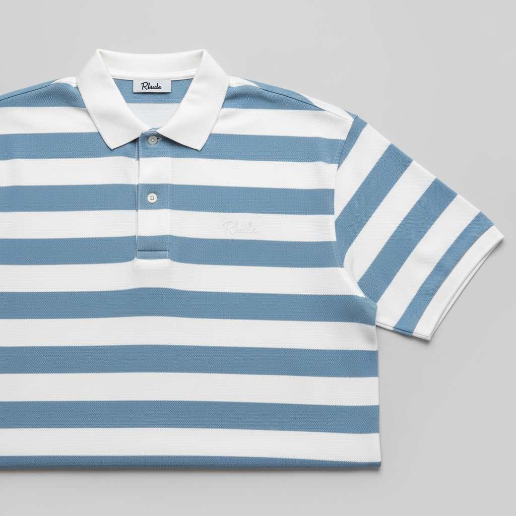 Rhude Striped Pique Polo Shirt