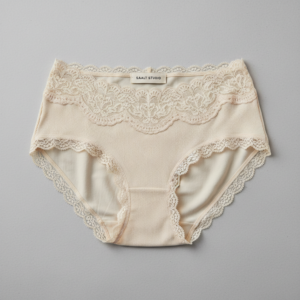 Leakproof Cotton Lace Trim Brief