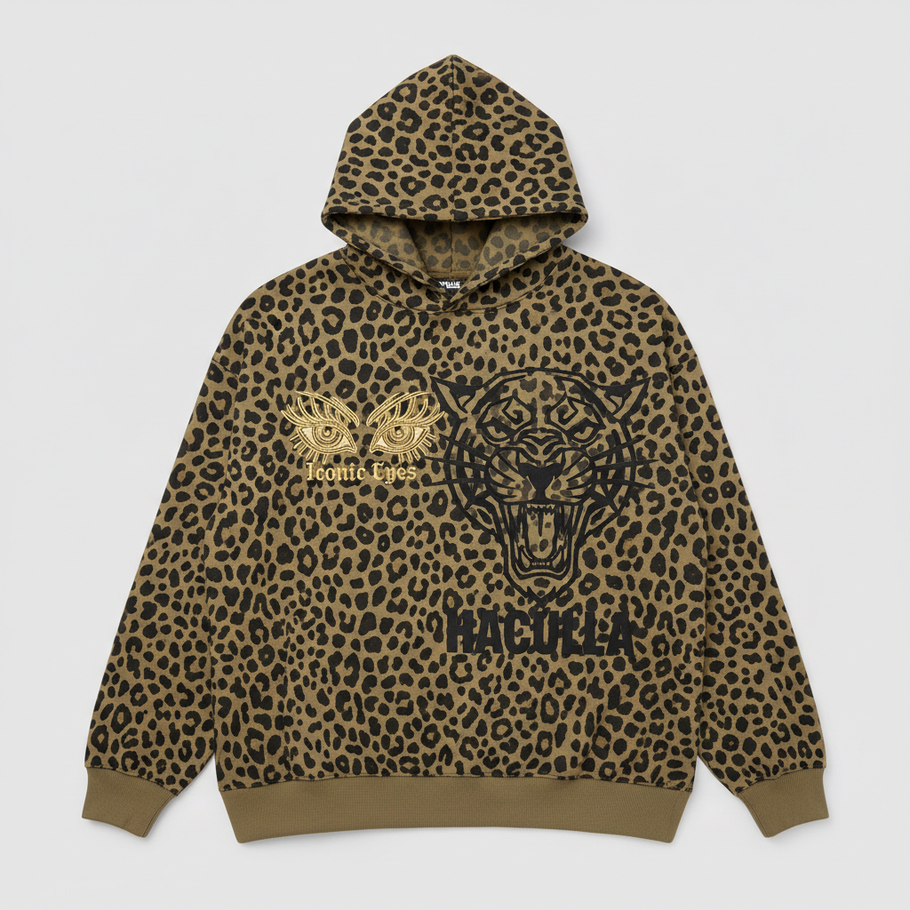 ICONIC EYES ANIMAL HOODIE LEOPARD