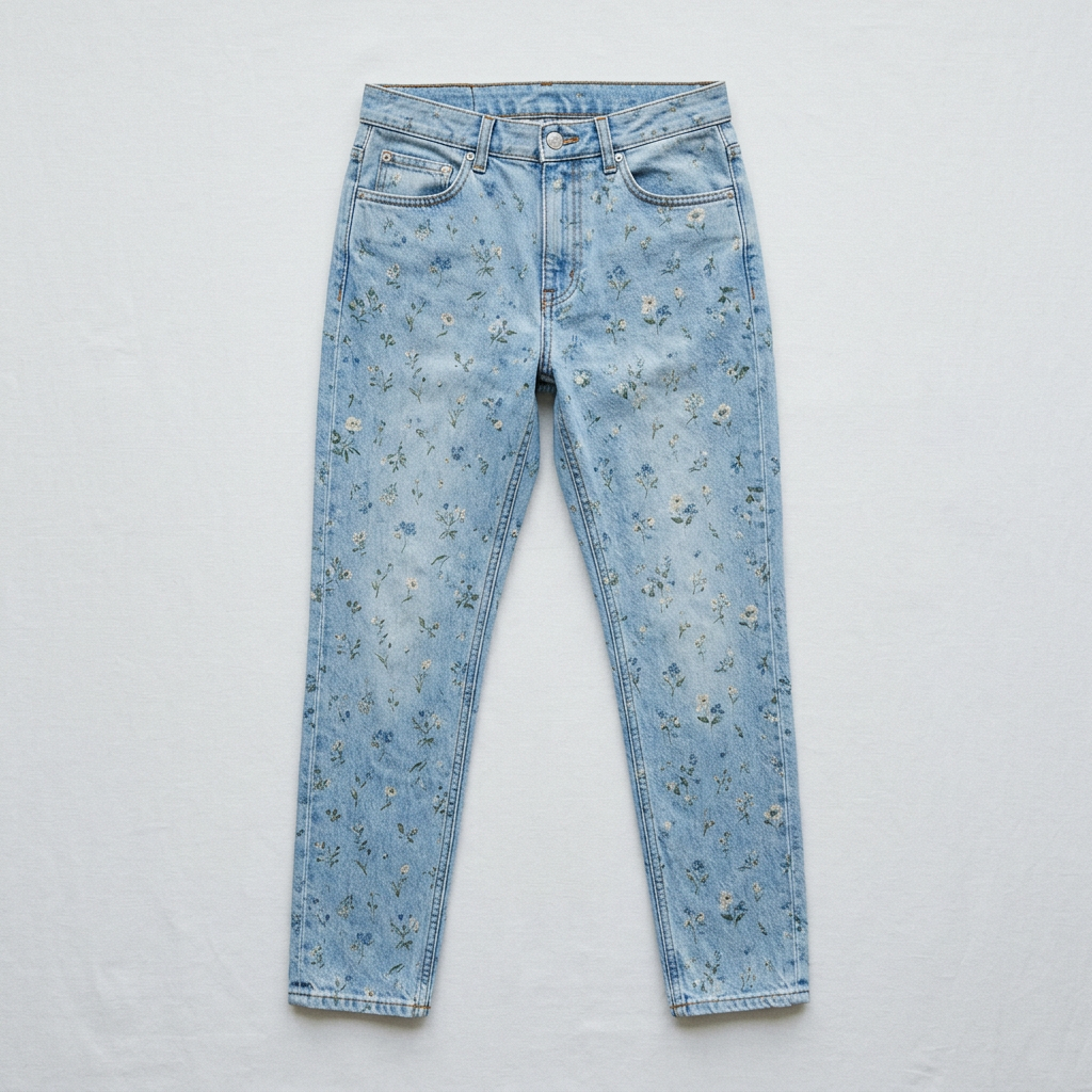 Noah Pleated Jeans in Floral
