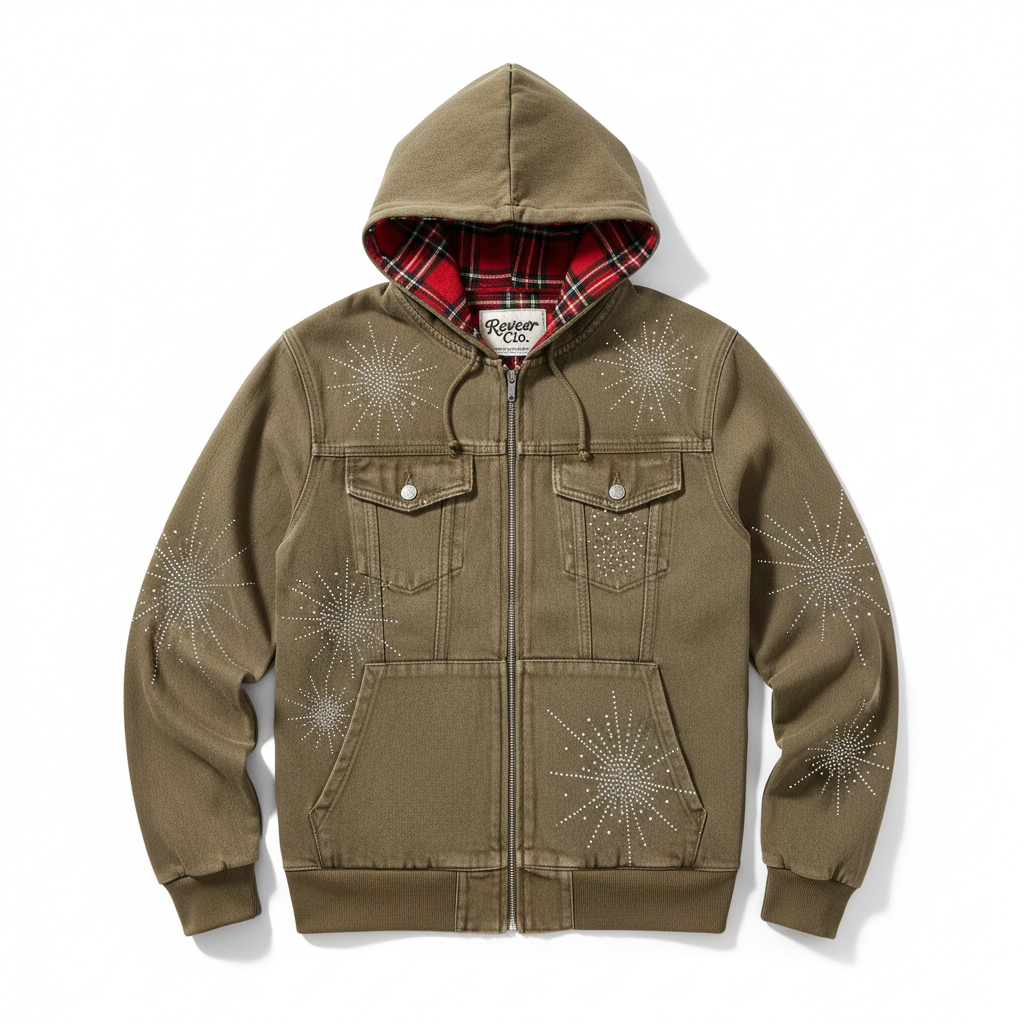 'HERITAGE' KHAKI DENIM HOODIE