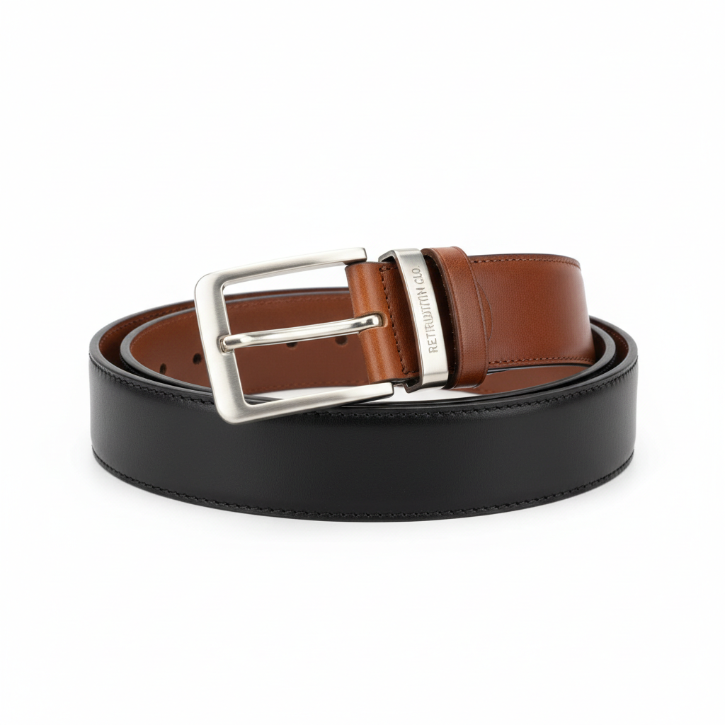 WRANGLER BELT - BLACK/BROWN COWHIDE