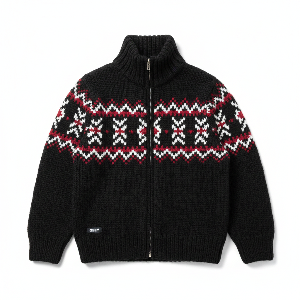 Obey Int. Cowichan Knit Zip Sweater