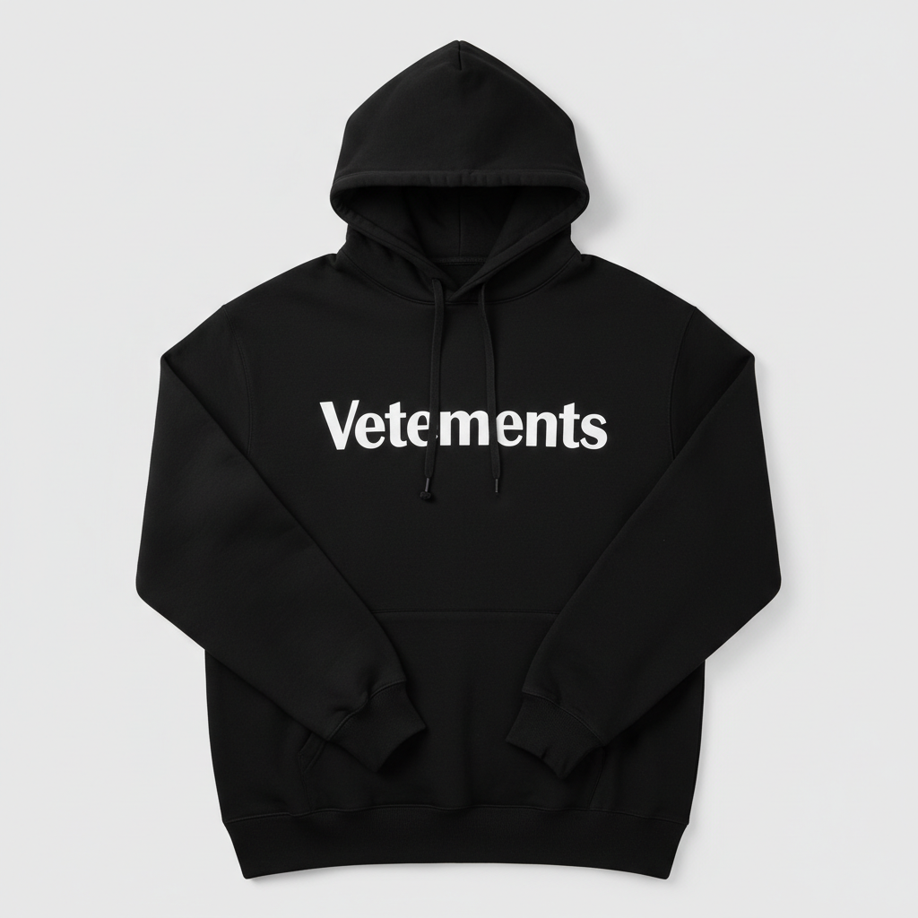 Black Iconic Logo Hoodie