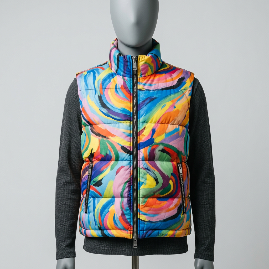 ERL Unisex Printed Quilted Puffer Vest