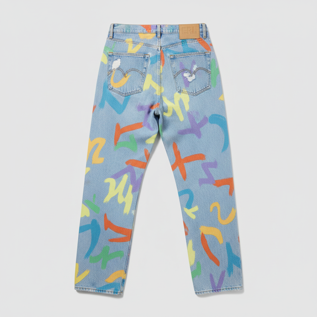 ERL Unisex Printed Denim Pants