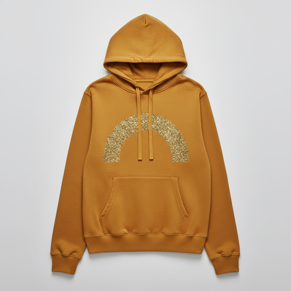 Pleasures Glitter Arc Hooded Sweatshirt Gold (SS23)