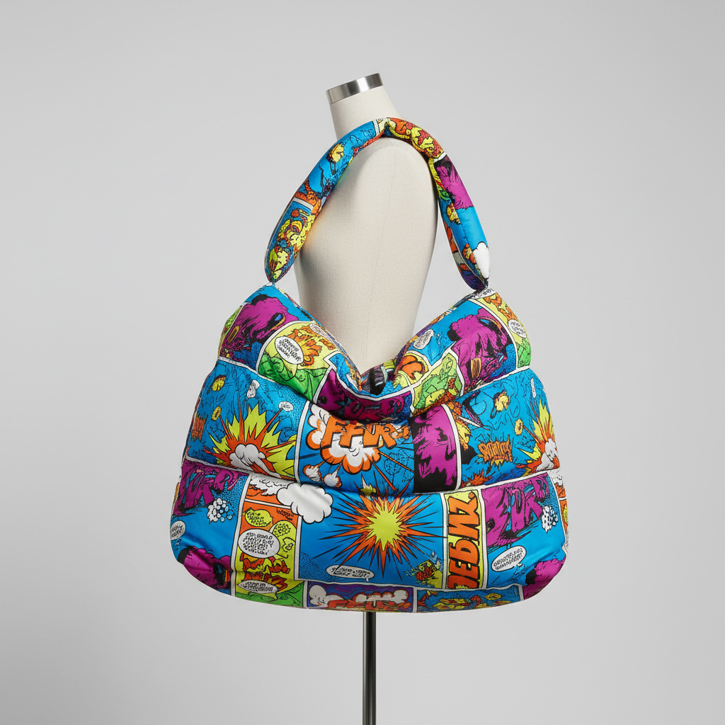 ERL Unisex Comic Maxi Puffer Bag