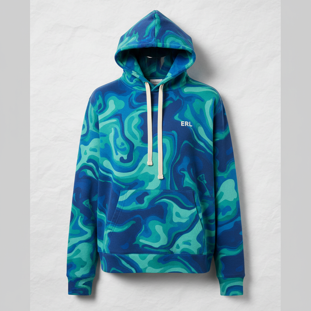ERL Bicolor Swirl Knit Hoodie