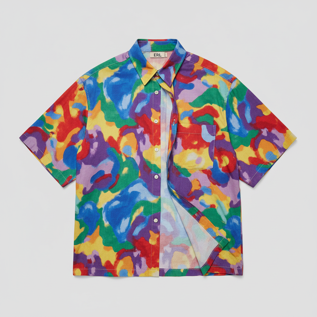 ERL Printed Button Up Long Sleeve Shirt