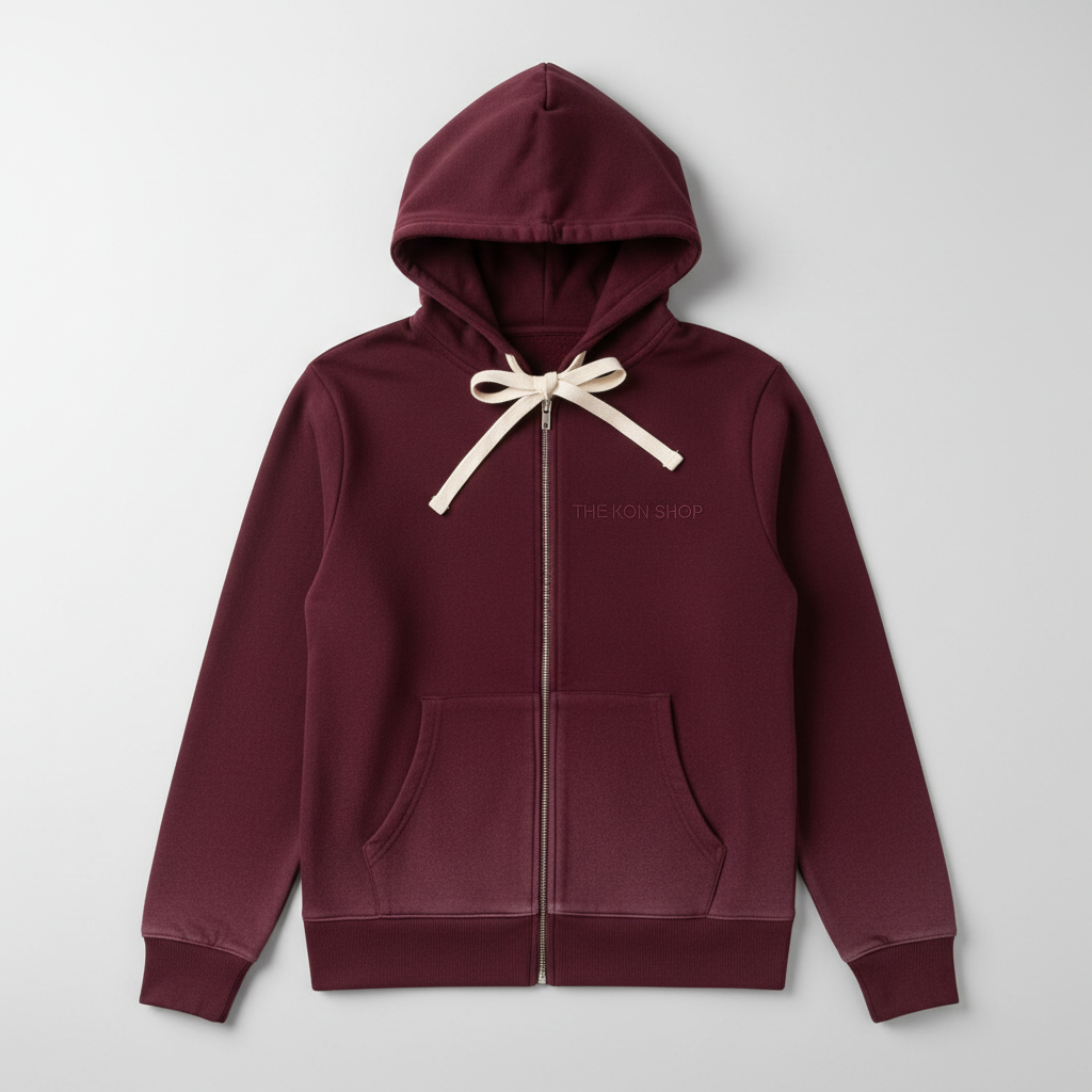 'Faded Vino' Stereo Dose Knit Zip-Hoodie