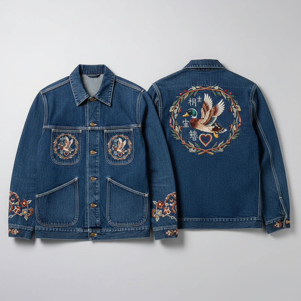 HUMAN MADE EMBROIDERED DENIM WORK JACKET