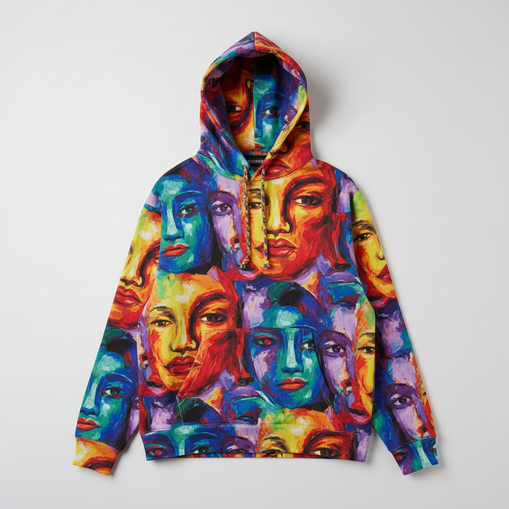 Faces Collage Zip Hoodie