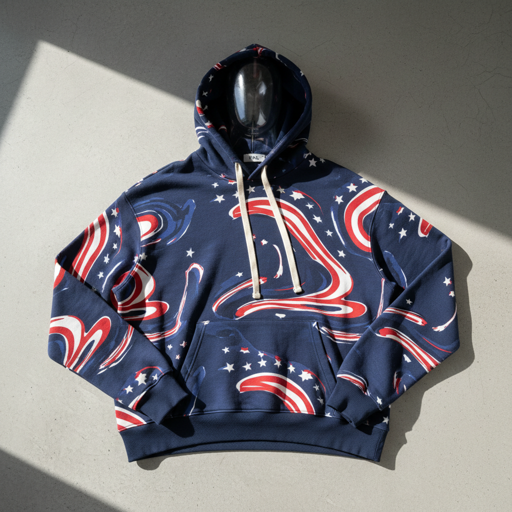ERL Unisex Stars and Stripes Swirl Hoodie