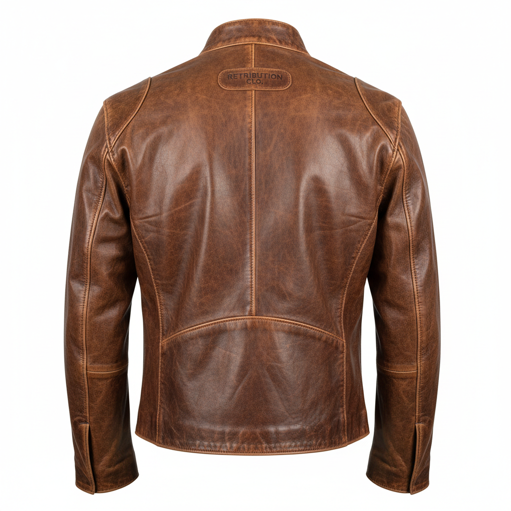 RODEO GENUINE LEATHER JACKET (UNISEX) - BROWN thumbnail 2