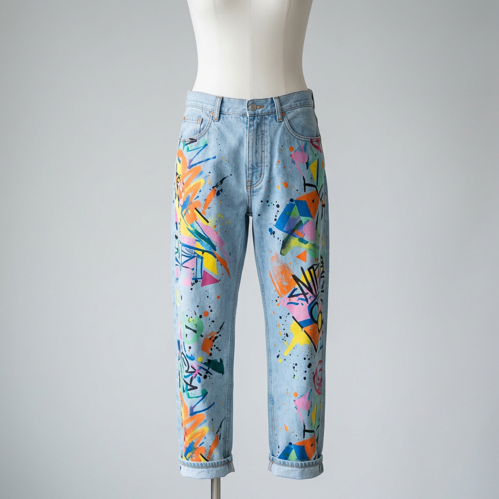 ERL Unisex Printed Denim Pants