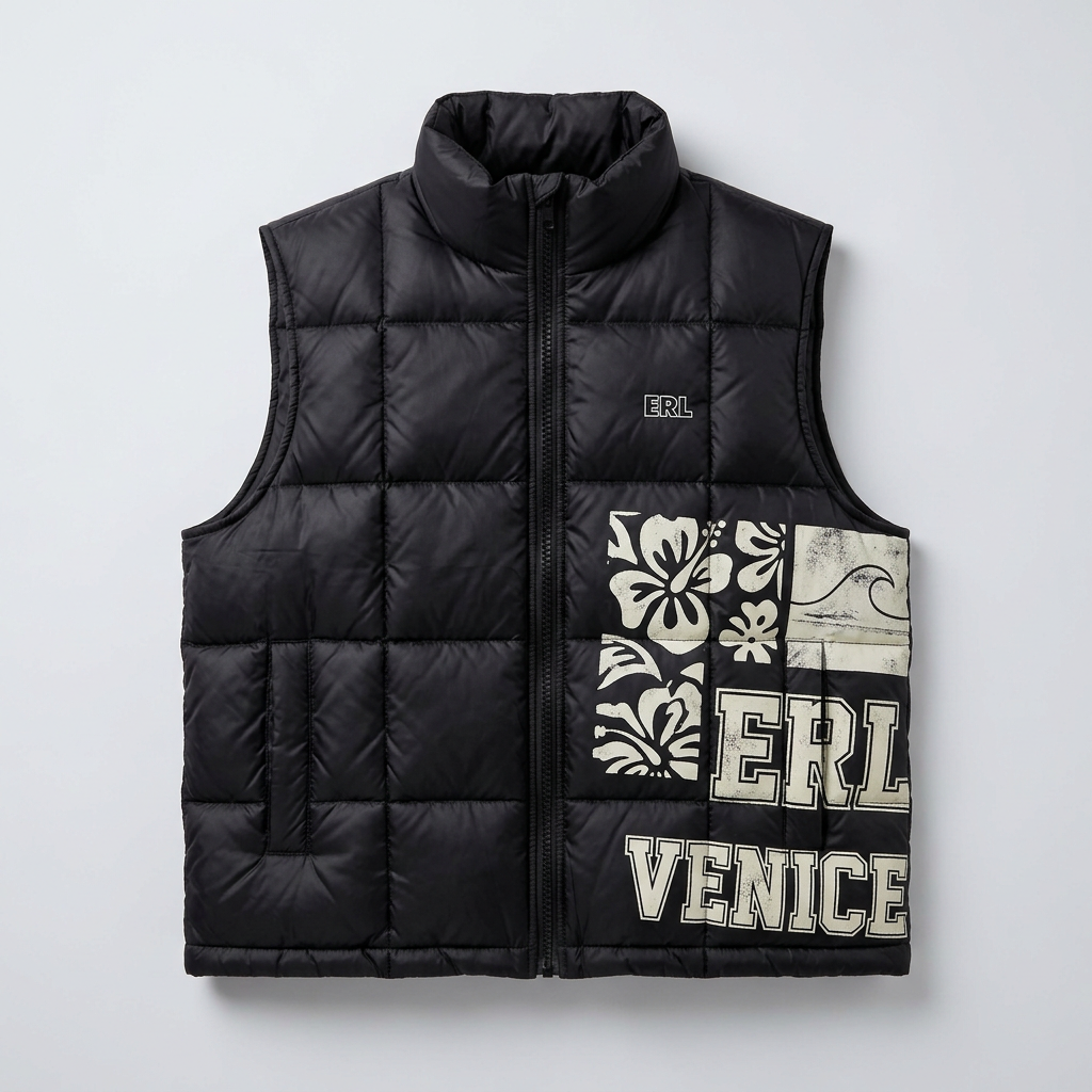 ERL Unisex Printed Quilted Puffer Vest