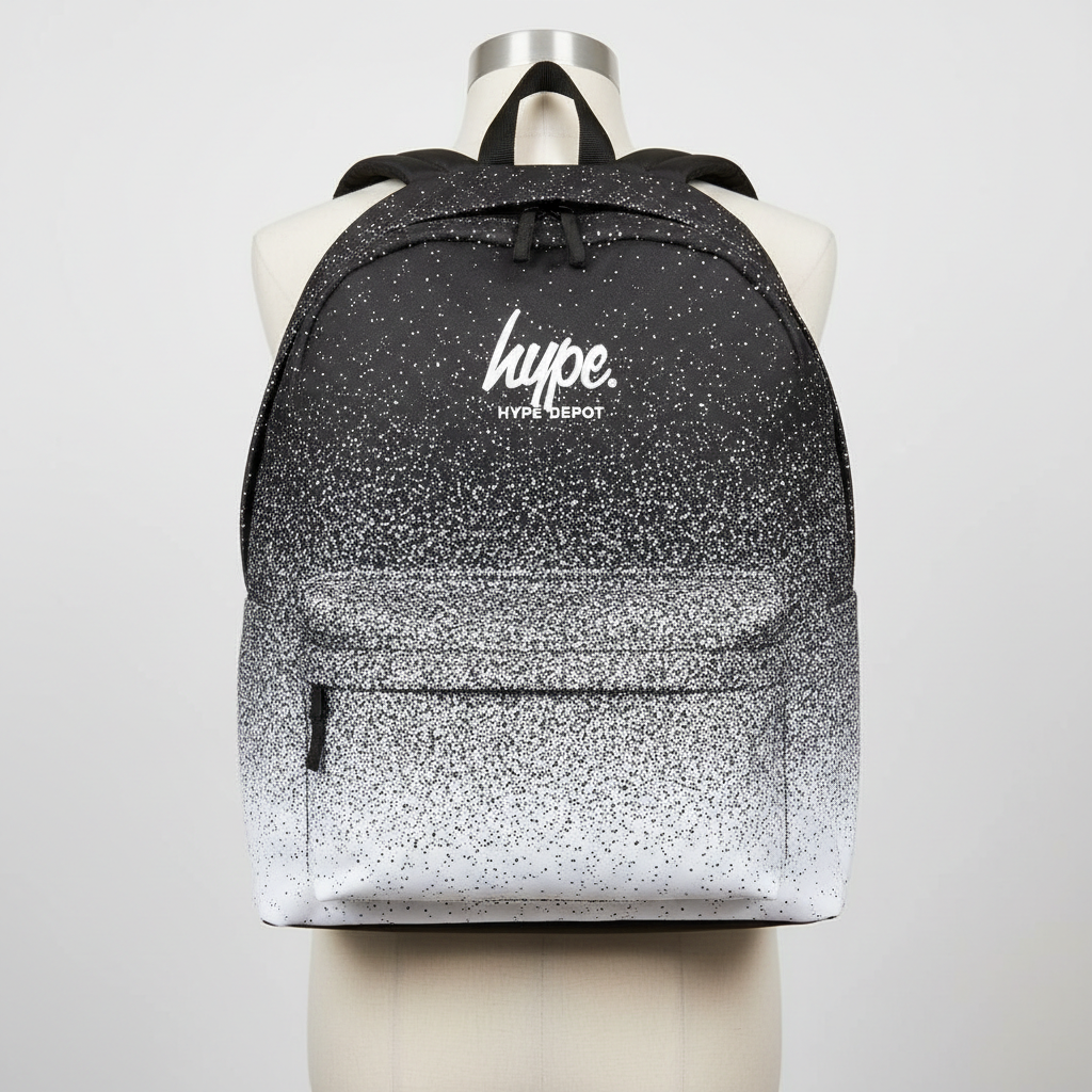 Hype Unisex Iconic Black/White Speckle Fade Kids Backpack