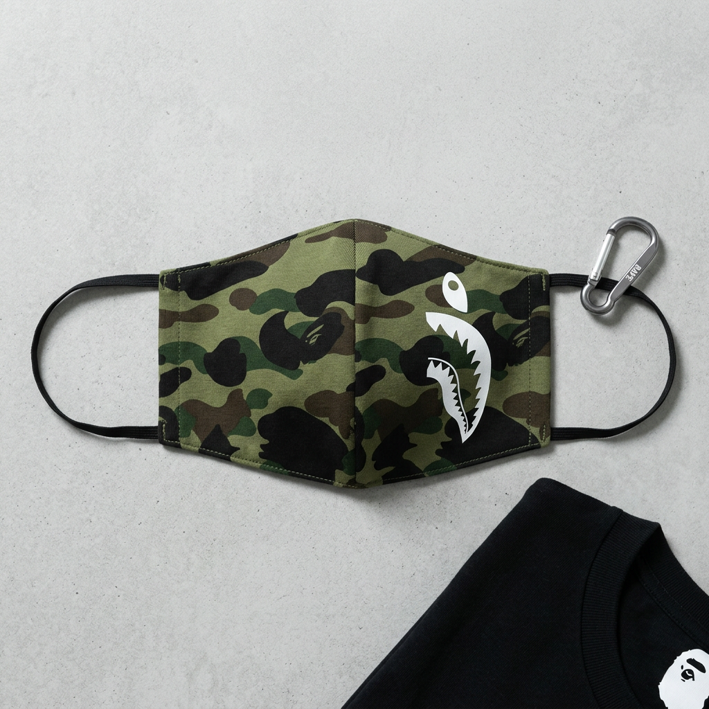BAPE Camo Shark Face Mask