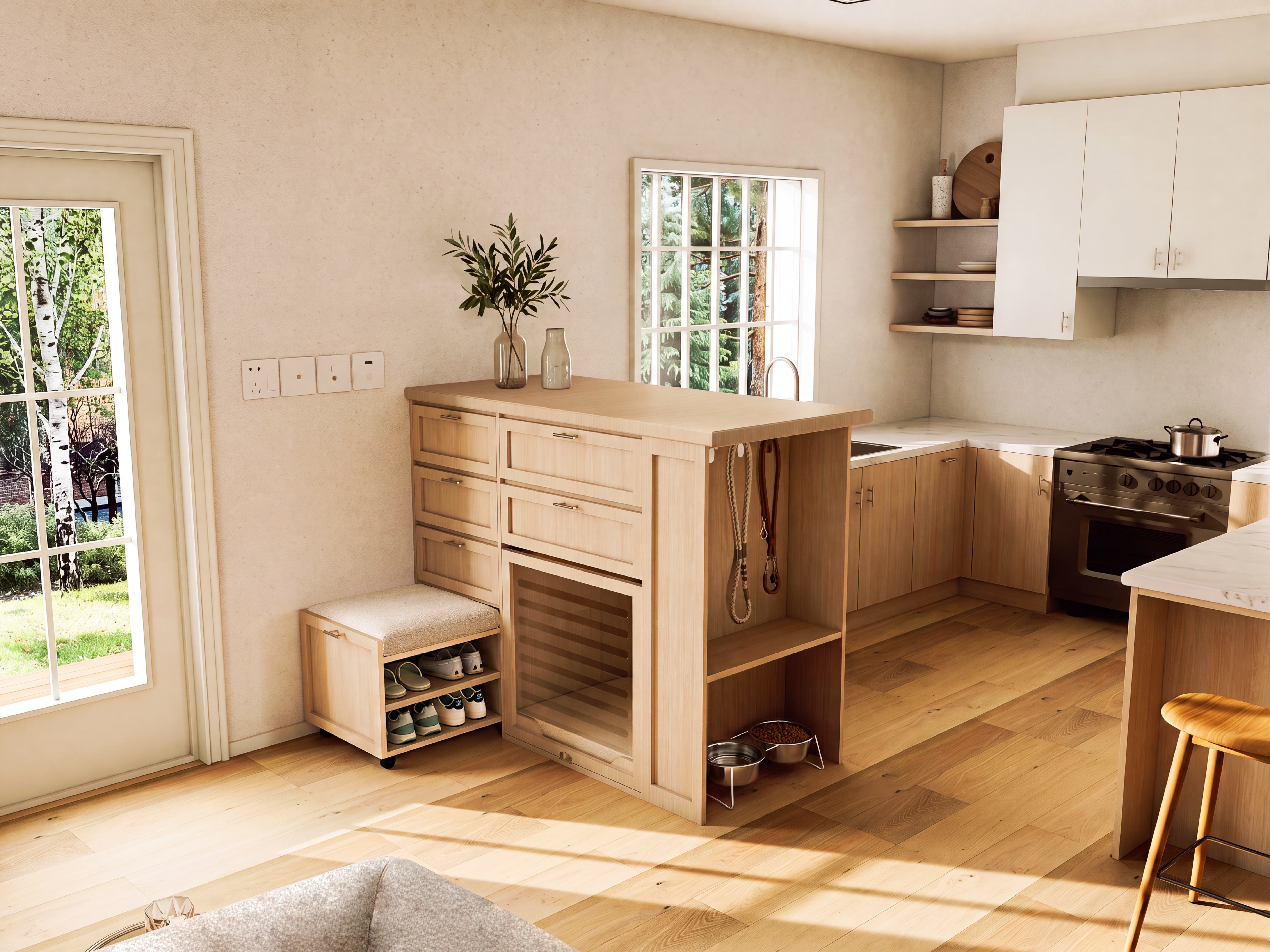 The Oak Threshold Suite — bespoke suite pet architecture by HĀM Studio