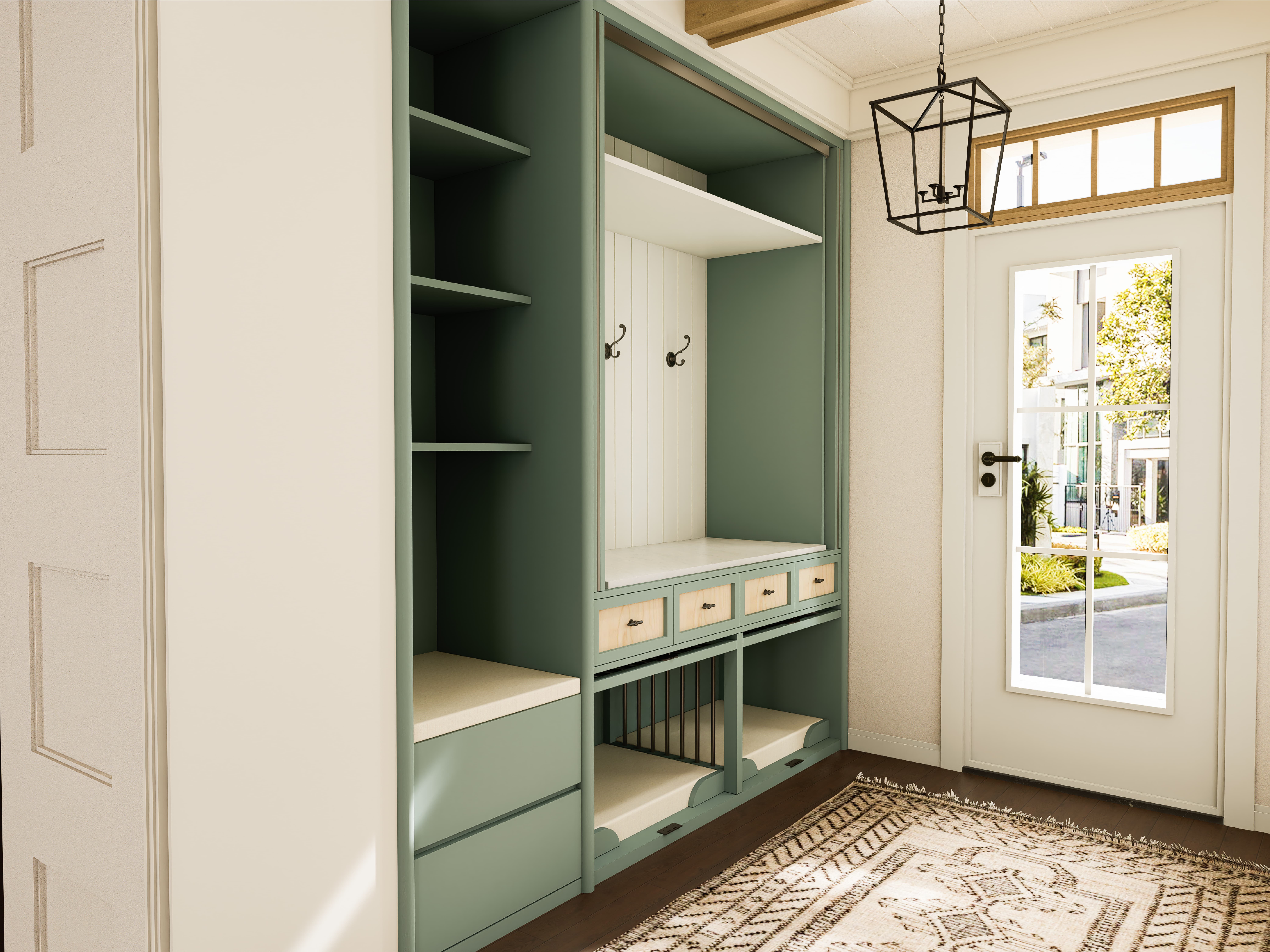 The Sage Mudroom Wall gallery image 1 — HĀM Studio bespoke pet architecture