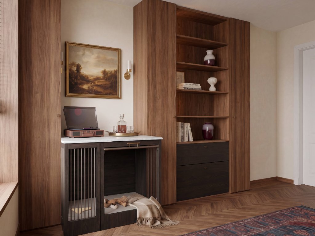 The Companion Library Wall gallery image 2 — HĀM Studio bespoke pet architecture
