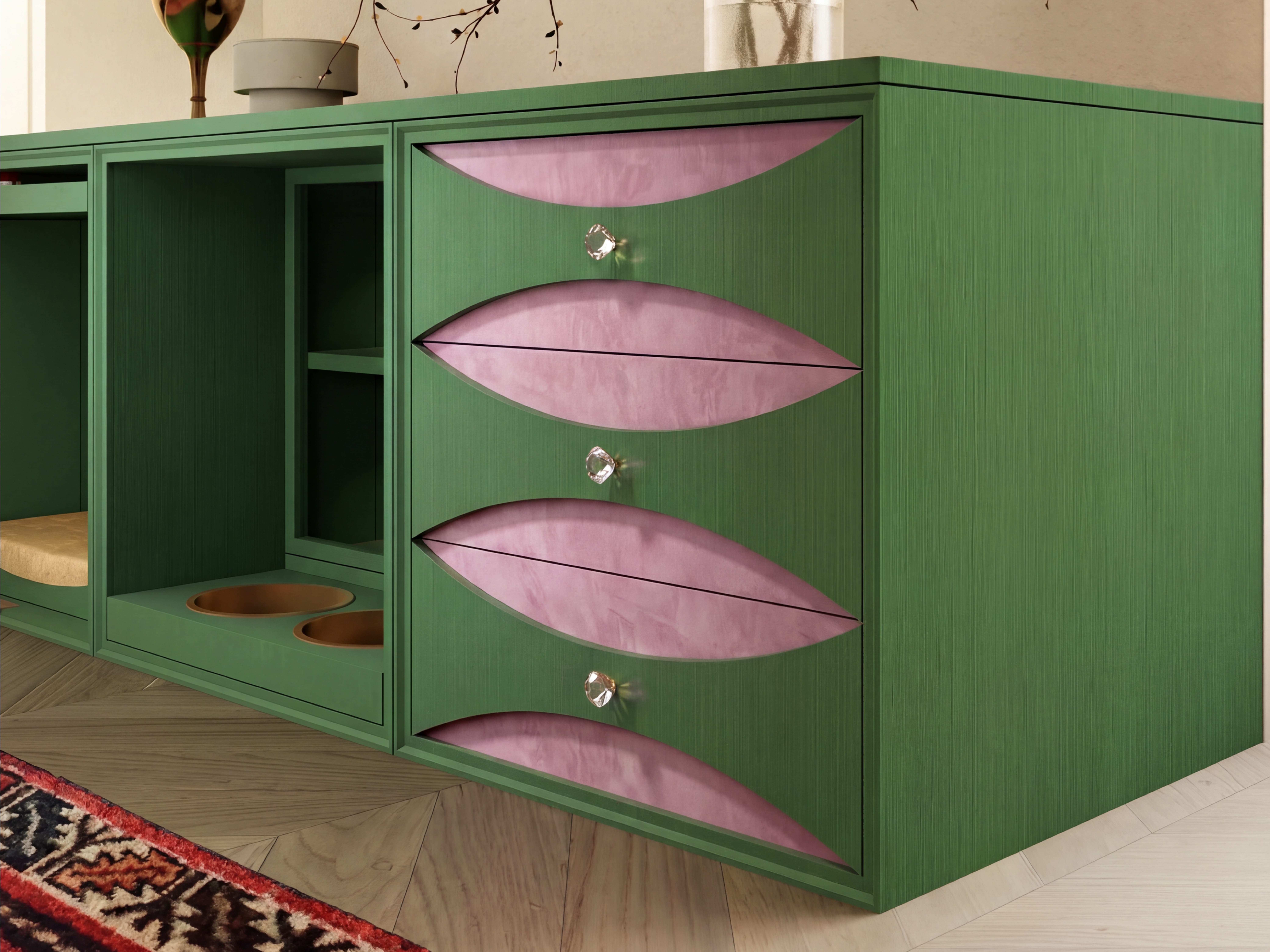 The Verdant Care Credenza gallery image 2 — HĀM Studio bespoke pet architecture