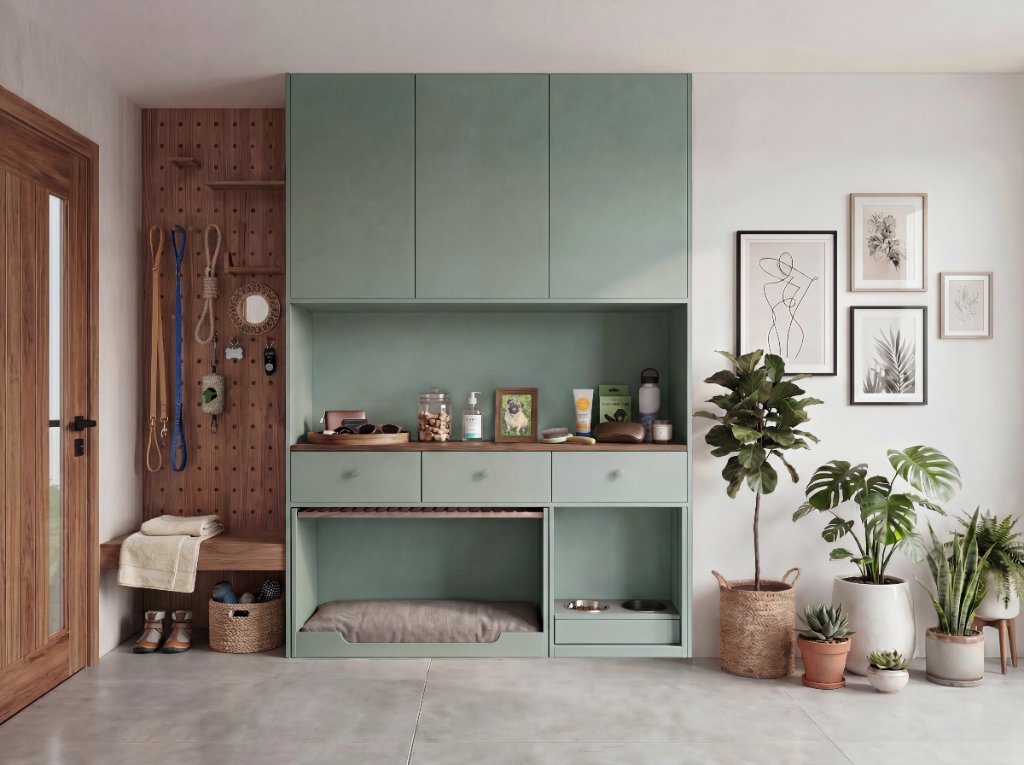 The Entry Care Wall — bespoke wall system pet architecture by HĀM Studio