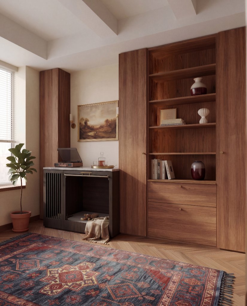 The Companion Library Wall gallery image 1 — HĀM Studio bespoke pet architecture