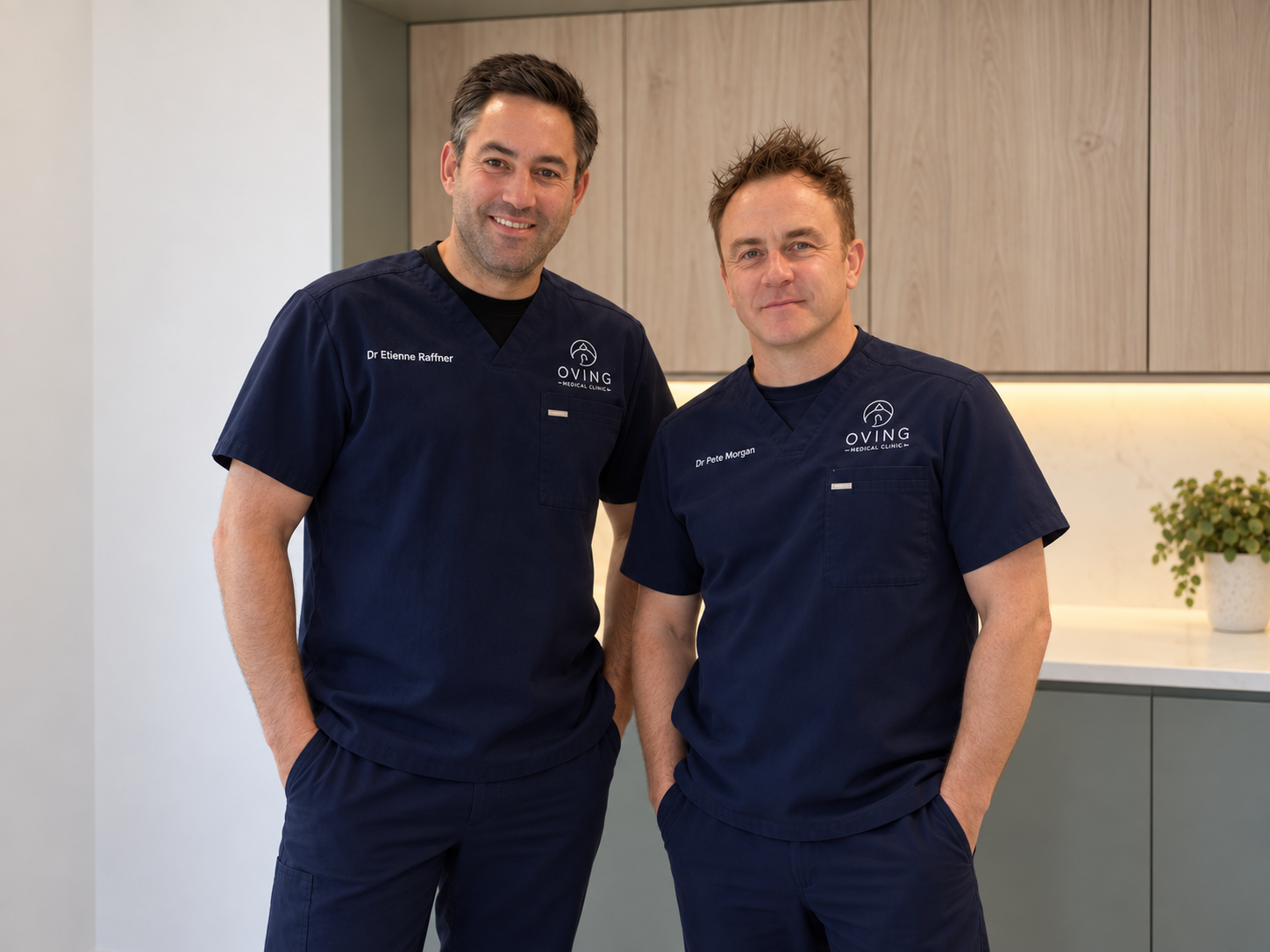 Dr Pete Morgan and Dr Etienne Raffner, clinic directors at The Oving Medical Clinic