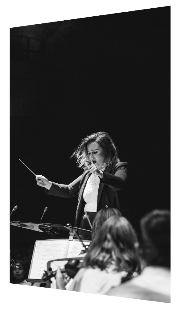 Natalia conducting with passion