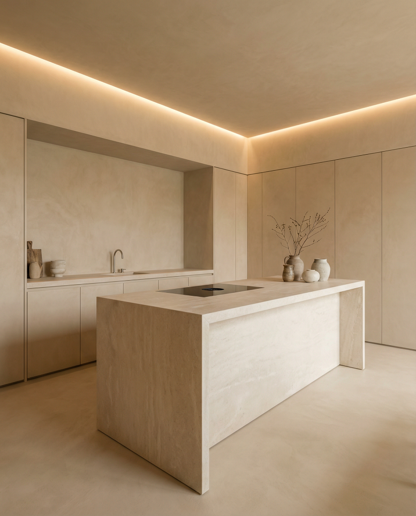 Wabi-Sabi Kitchen — Natural Stone Island