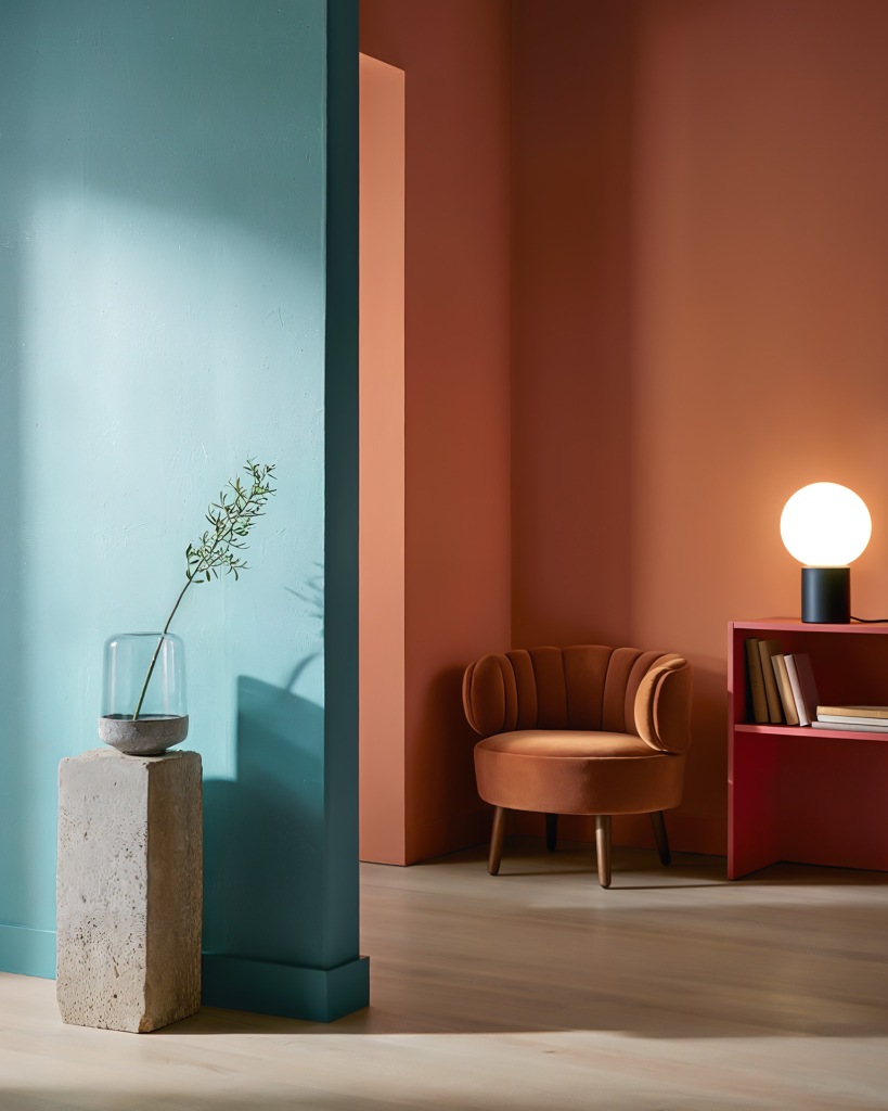 Colour Block — Teal & Terracotta Study