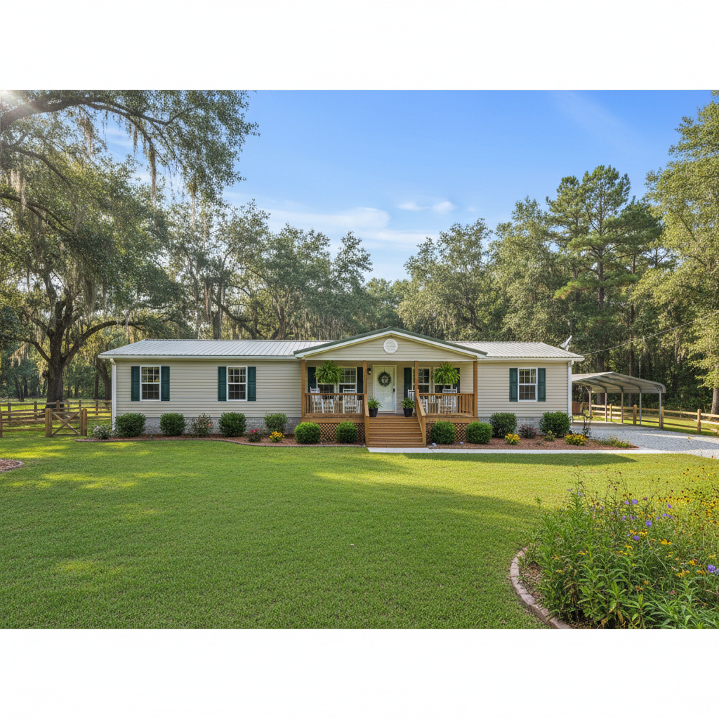 Manufactured mobile home exterior in South Carolina