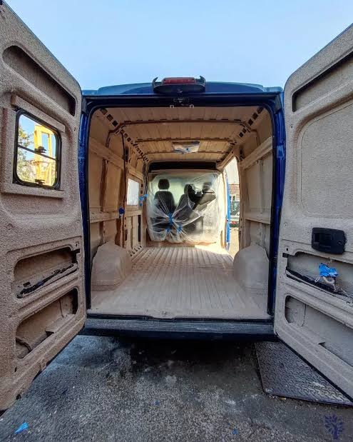 Commercial van with cork spray insulation Ireland
