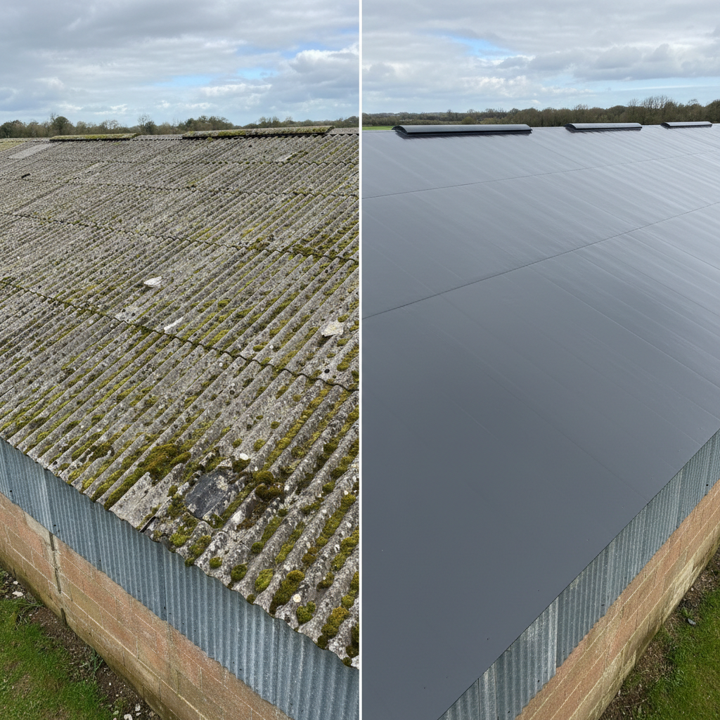 Roof before and after VIPEQ MAP restoration