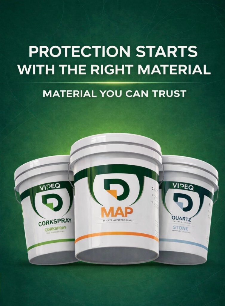 VIPEQ Corkspray, MAP and Quartz Stone product range