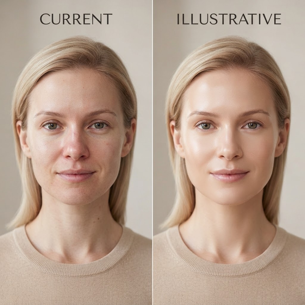 Illustrative before and after