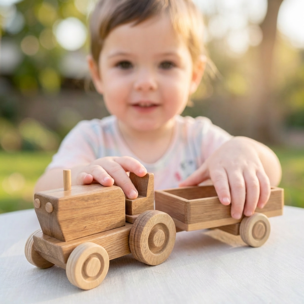 Small Wooden Tractor 