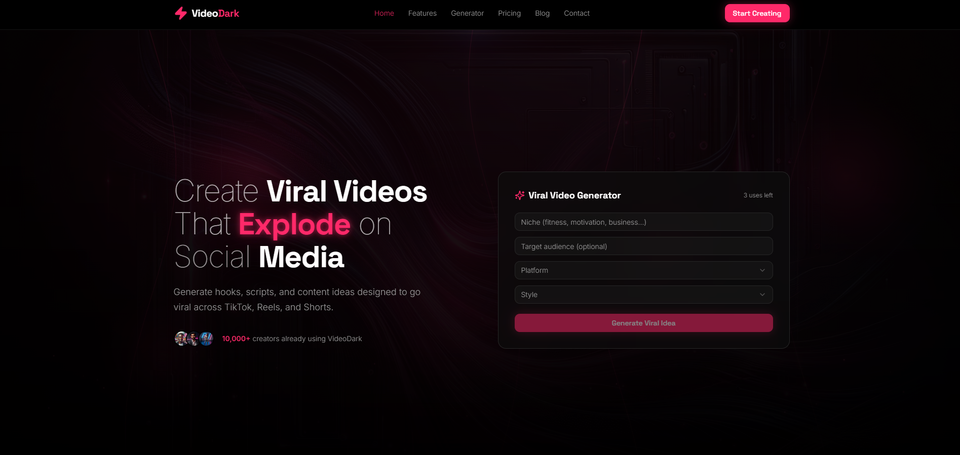 VideoDark template preview