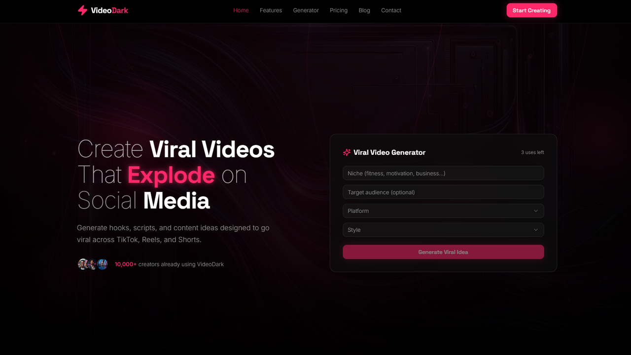 VideoDark template preview