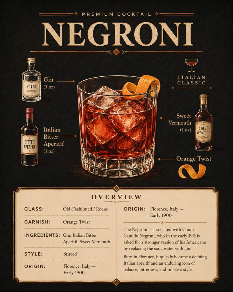 Negroni Cocktail Poster