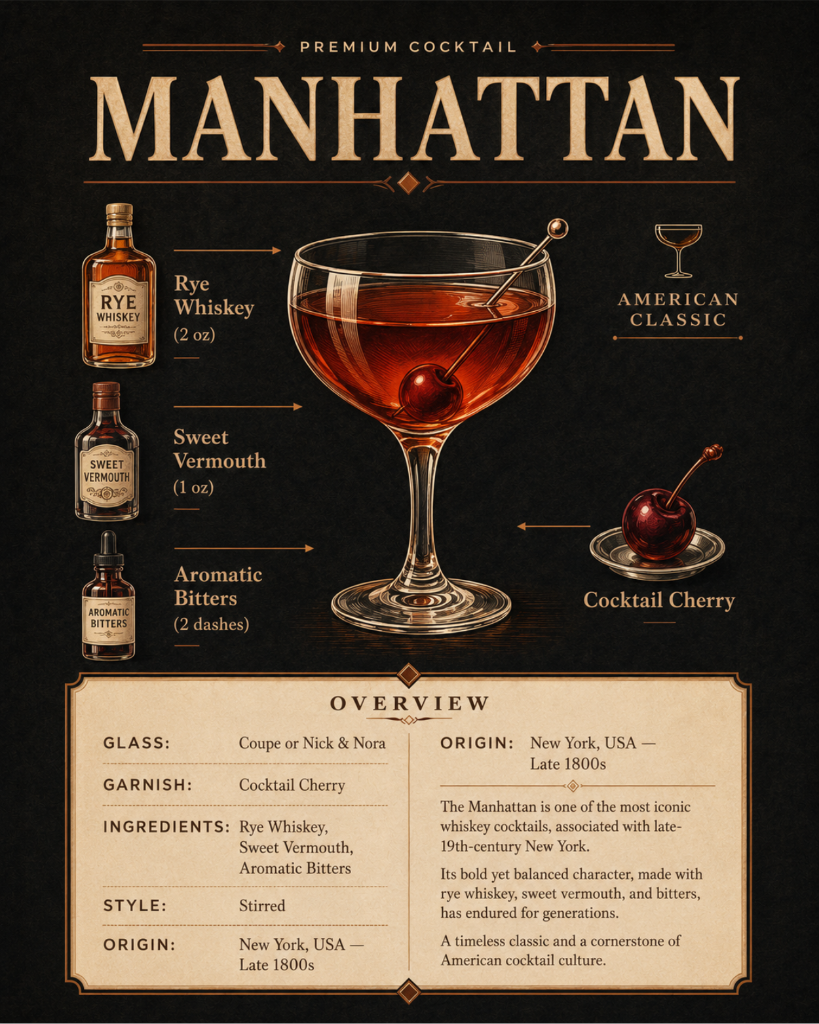 Manhattan Cocktail Poster Print