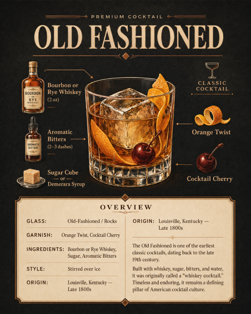 Old Fashioned Cocktail Recipe Print