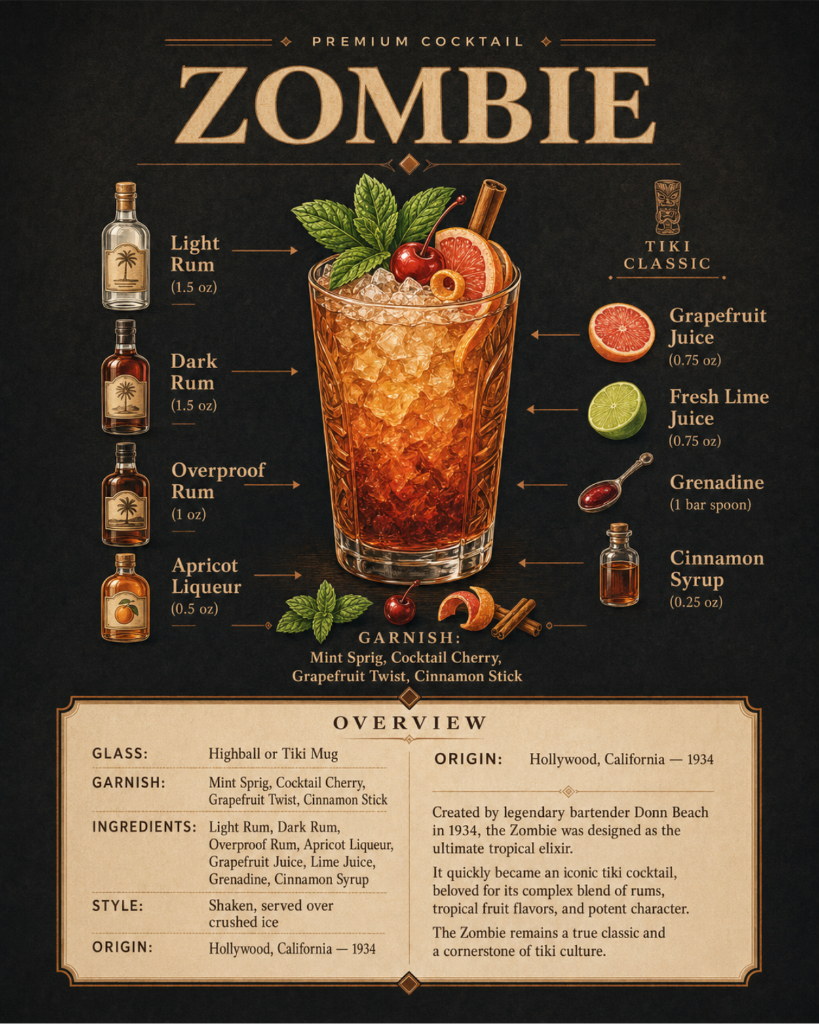 Zombie Cocktail Poster Print