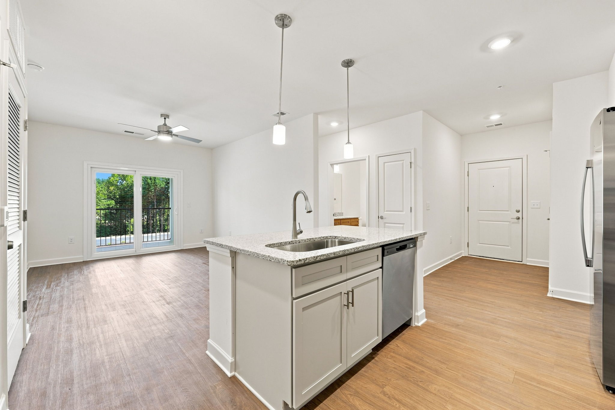 Open-concept kitchen and living area